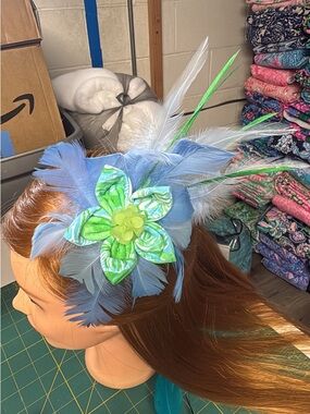 New horse print clip on fascinator